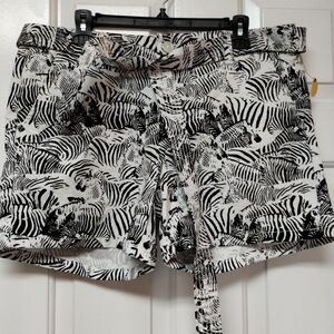 Zebra Print Women’s Shorts.  Sz 12